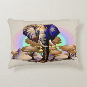 African Elephant Surreal Portrait  Accent Pillow