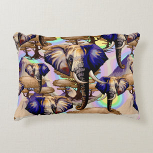 African Elephant Surreal Portrait  Accent Pillow