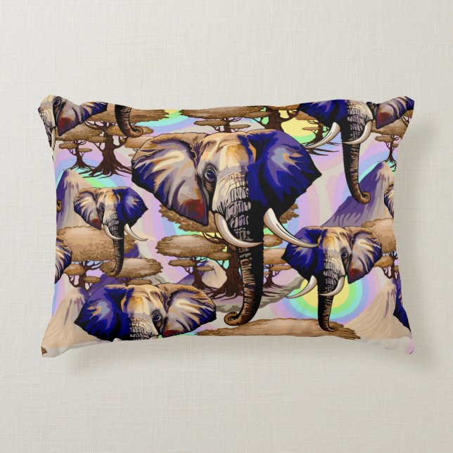 African Elephant Surreal Portrait  Accent Pillow (Front)