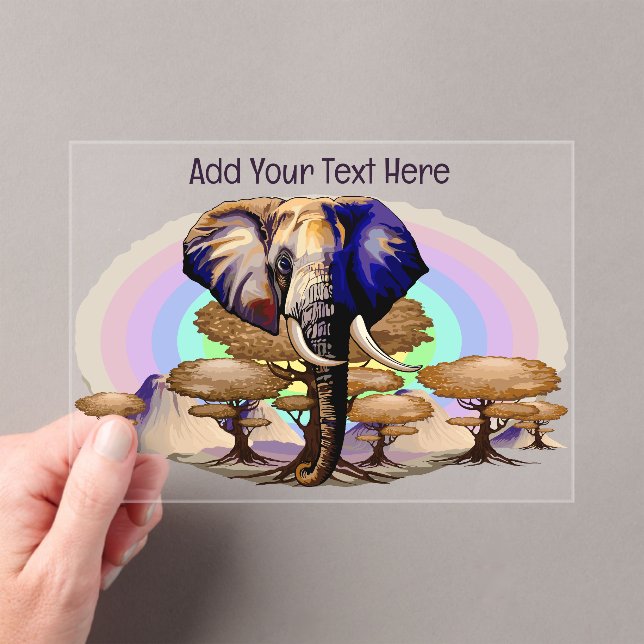 African Elephant Surreal Portrait  Acrylic Invitations (Insitu (Handheld))
