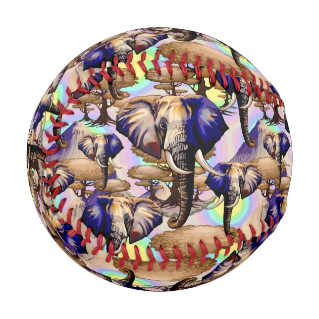 African Elephant Surreal Portrait  Baseball (Front Left)