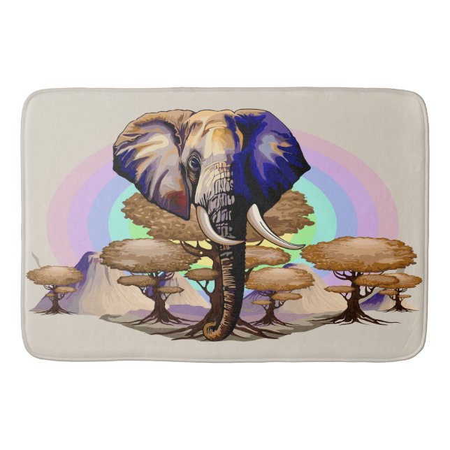 African Elephant Surreal Portrait  Bath Mat (Front)