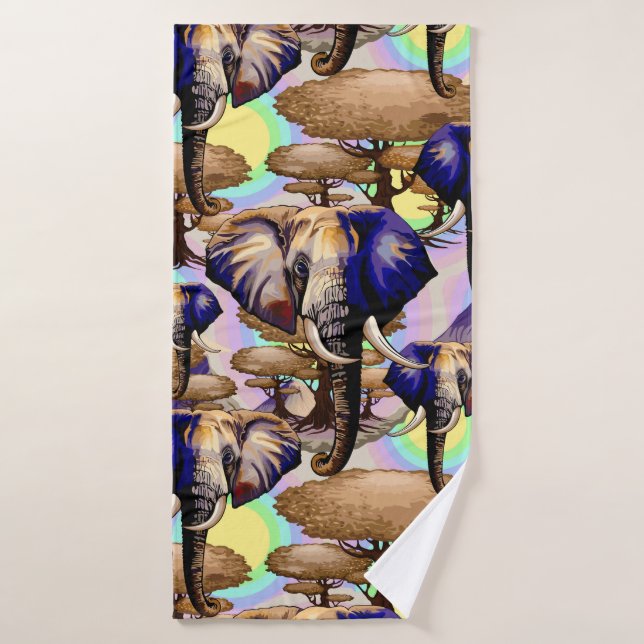 African Elephant Surreal Portrait  Bath Towel Set (Bath Towel)