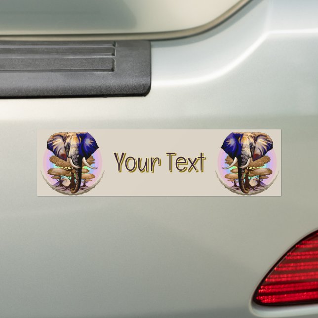 African Elephant Surreal Portrait  Bumper Sticker (On Car)