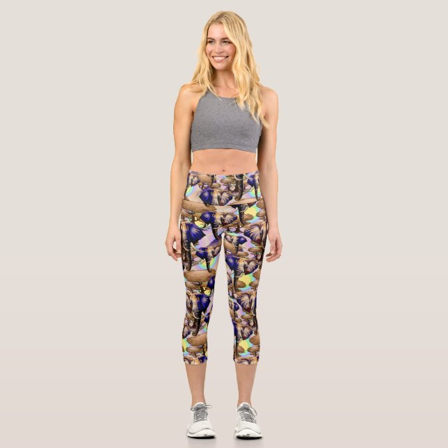 African Elephant Surreal Portrait  Capri Leggings (Front)