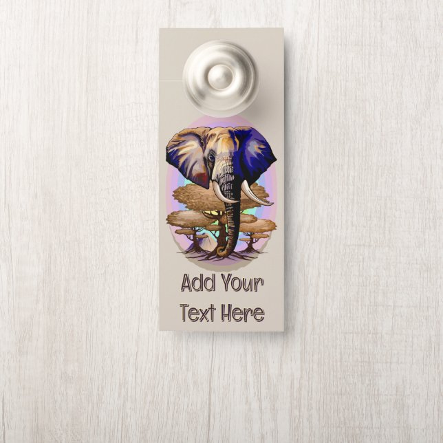 African Elephant Surreal Portrait  Door Hanger (On Knob)