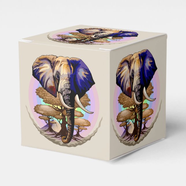 African Elephant Surreal Portrait  Favor Box (Front Side)