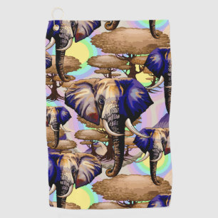 African Elephant Surreal Portrait Golf Towel