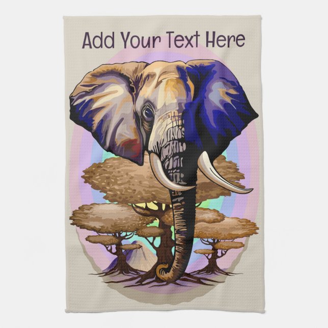 African Elephant Surreal Portrait  Kitchen Towel (Vertical)