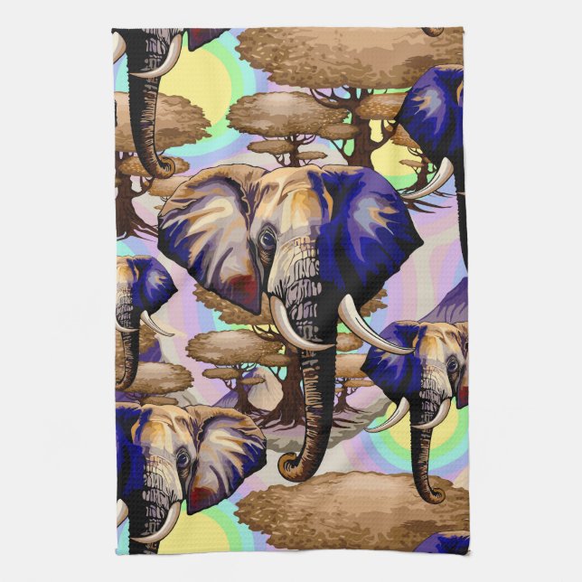 African Elephant Surreal Portrait  Kitchen Towel (Vertical)