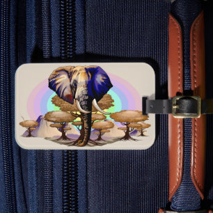 African Elephant Surreal Portrait  Luggage Tag