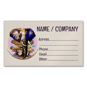 African Elephant Surreal Portrait  Magnetic Business Card