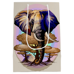African Elephant Surreal Portrait  Medium Gift Bag
