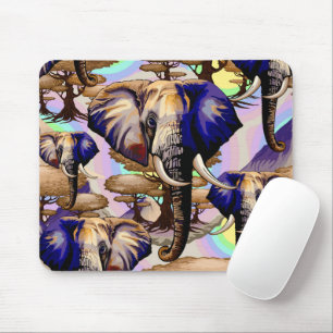 African Elephant Surreal Portrait  Mouse Pad