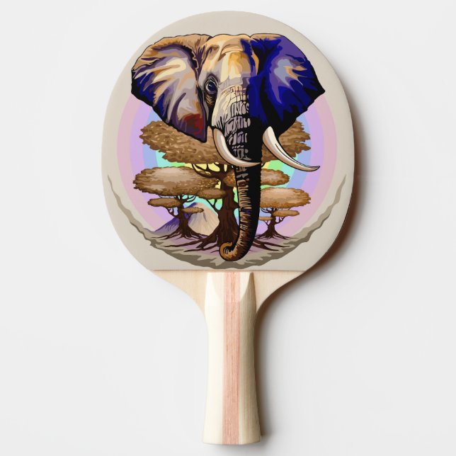 African Elephant Surreal Portrait  Ping Pong Paddle (Back)