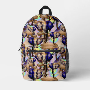 African Elephant Surreal Portrait  Printed Backpack