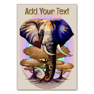 African Elephant Surreal Portrait  Table Number