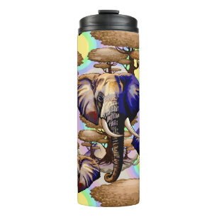 African Elephant Surreal Portrait  Thermal Tumbler