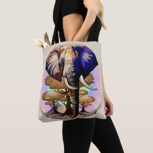African Elephant Surreal Portrait  Tote Bag