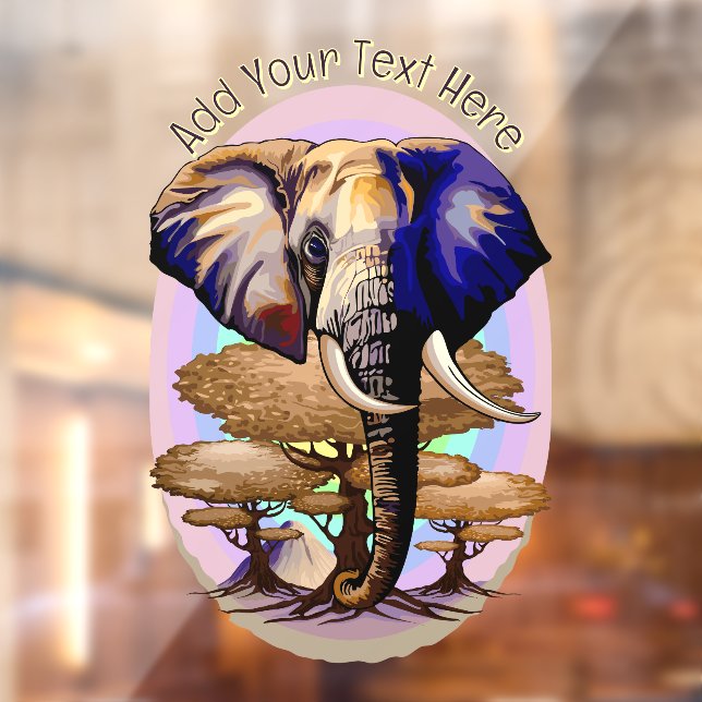 African Elephant Surreal Portrait  Window Cling (Sheet 2)