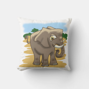 African Elephant Throw Pillow