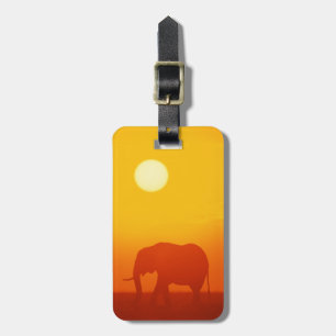 African elephant walking at sunset , Kenya Luggage Tag