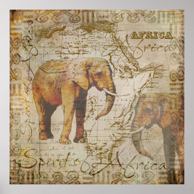 African Elephants.jpg Poster (Front)