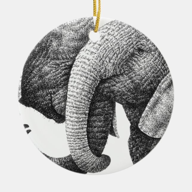 African Elephants Ornament (Front)
