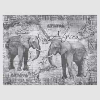 African Elephants Tissue Paper