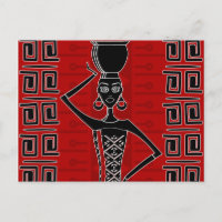 African Ethic Ornament Black and red N1