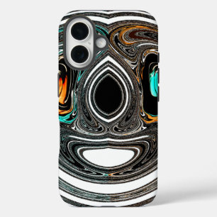 African Ethnic Doodle Zebra textured Art Print iPhone 16 Case