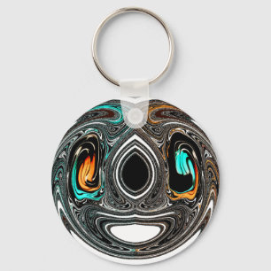 African Ethnic Doodle Zebra textured Art Print Keychain