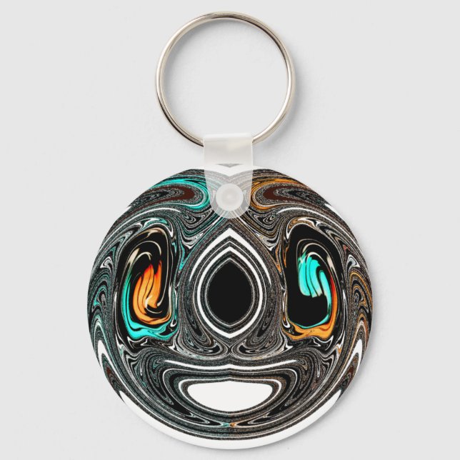 African Ethnic Doodle Zebra textured Art Print Keychain (Front)
