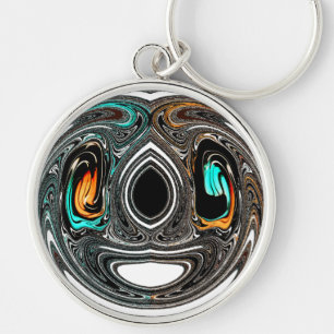 African Ethnic Doodle Zebra textured Art Print Keychain