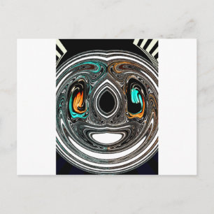 African Ethnic Doodle Zebra textured Art Print Postcard