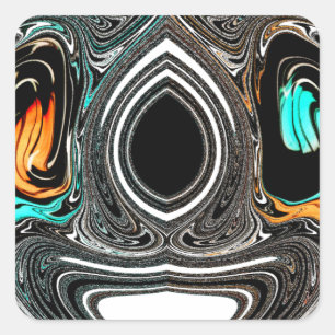 African Ethnic Doodle Zebra textured Art Print Square Sticker