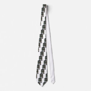 African Ethnic Doodle Zebra textured Art Print Tie