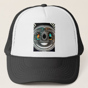 African Ethnic Doodle Zebra textured Art Print Trucker Hat
