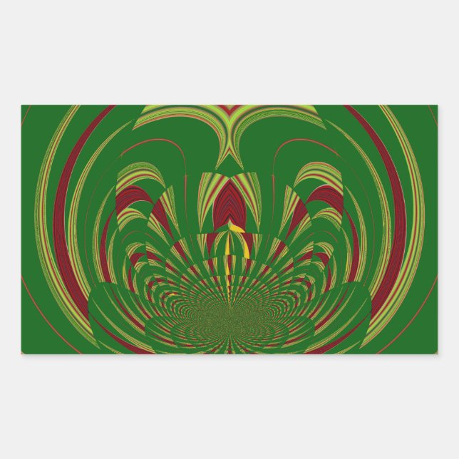 African Ethnic Green Floral Motif Pattern Design Sticker (Front)