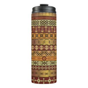 African ethnic motifs, ornamental background. thermal tumbler