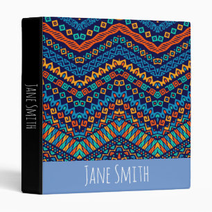 African ethnic pattern funky colors binder