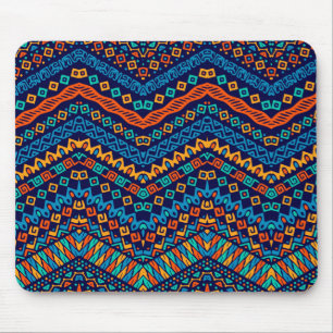 African ethnic pattern funky colors mouse pad