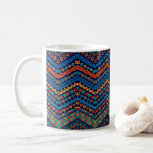 African ethnic pattern funky colours coffee mug