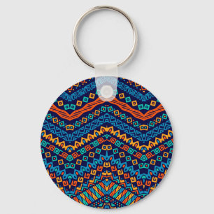 African ethnic pattern funky colours keychain