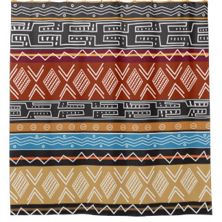 African Ethnic Pattern Mix Shower Curtain
