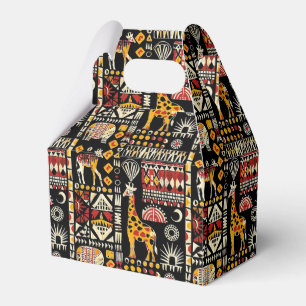 African ethnic traditional ornament, tribal patter favor box