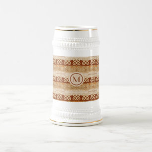 African ethnic tribal Adinkra pattern. Beer Stein
