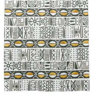 African ethnic, watercolor seamless pattern.