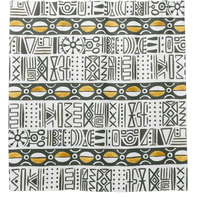 African ethnic, watercolor seamless pattern. (Front)