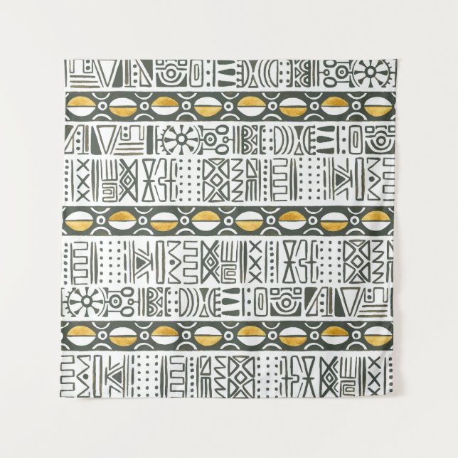 African ethnic, watercolor seamless pattern. tapestry (Front)